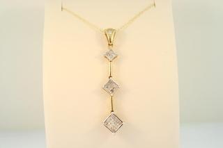 3 Stone Diamond Necklace