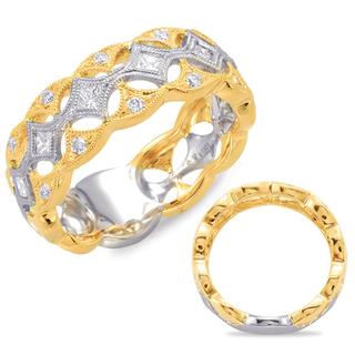 White & Yellow Gold Pave Band