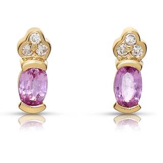 Pink Sapphire & Diamond Earring