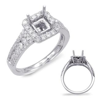 White Gold Halo Engagement Ring (0.68 cts.)