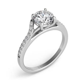 White Gold Pave Engagement Ring (0.18 cts.)