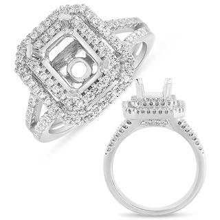 White Gold Pave Halo Ring (0.55 cts.)