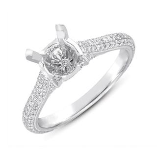 White Gold Pave Engagement Ring (0.54 cts.)