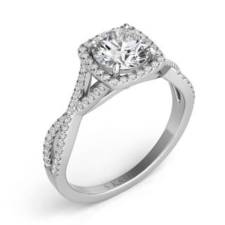 White Gold Halo Engagement Ring (0.30 cts.)