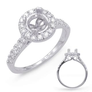 White Gold Halo Engagement Ring (0.54 cts.)