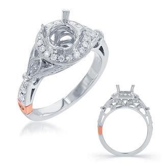 White Gold Halo Engagement Ring (0.44 cts.)