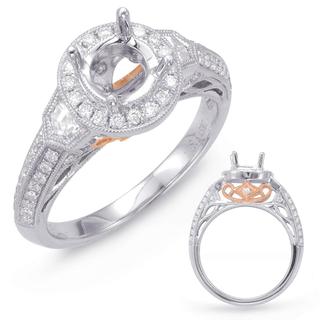 White & Rose Gold Halo Engagement Ring (0.62 cts.)