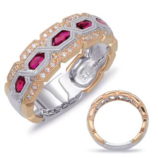 Rose & White Gold Ruby & Diamond Ring