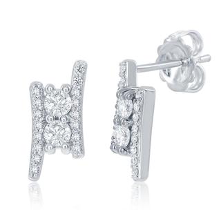 White Gold Two Stone Earring