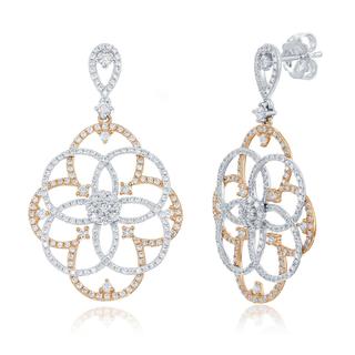 Rose & White Gold Diamond Earring