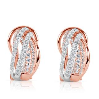 Rose & White Gold Diamond Earring