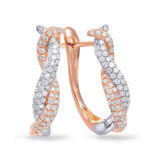 Rose & White Gold Diamond Earring