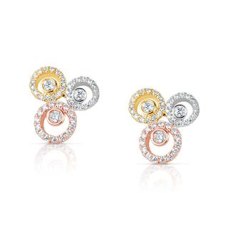 Tri Color Diamond Earring