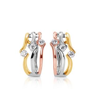 Rose & White & Yellow Gold Earring