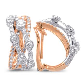 Rose & White Gold Diamond Earring