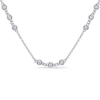WG Diamond Bezel Necklace