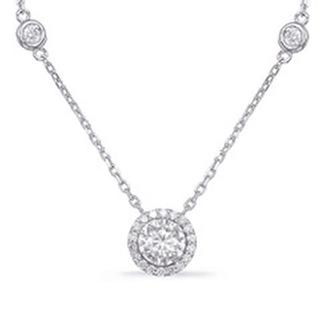 0.53ctw WG Diamond Halo Necklace