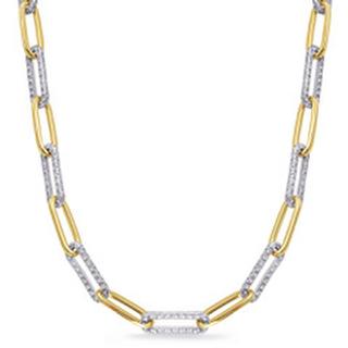 4.43ctw Yellow and White paper Clip Necklace