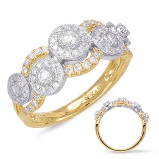 Yellow & White Gold Diamond Women's Fashion Ring