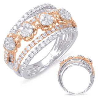 Rose & White Gold Diamond Fashion Ring