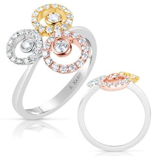 Rose & Yellow & White Fashion Ring