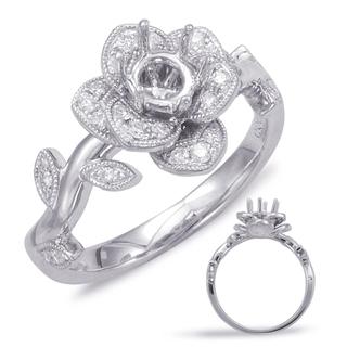 White Gold Halo Engagement Ring