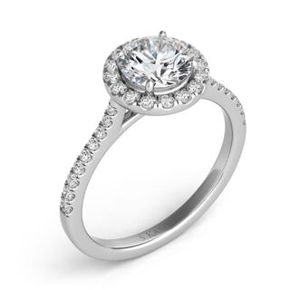 White Gold Halo Engagement Ring (0.30 cts.)