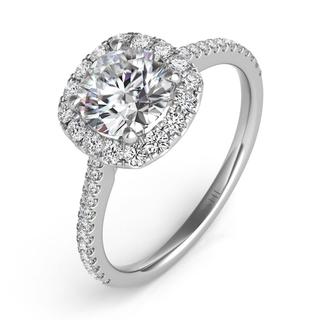 White Gold Halo Engagement Ring (0.48 cts.)