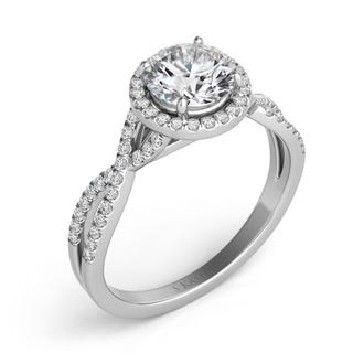 White Gold Halo Engagement Ring (0.46 cts.)