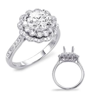 White Gold Halo Engagement Ring (0.58 cts.)