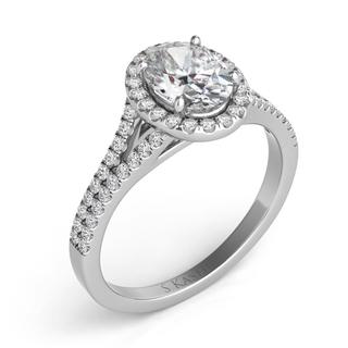 White Gold Halo Engagement Ring (0.44 cts.)