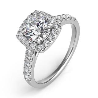 White Gold Halo Engagement Ring (0.57 cts.)