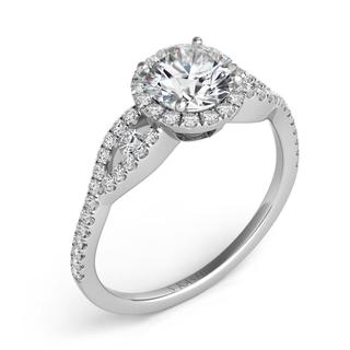 White Gold Halo Engagement Ring (0.39 cts.)